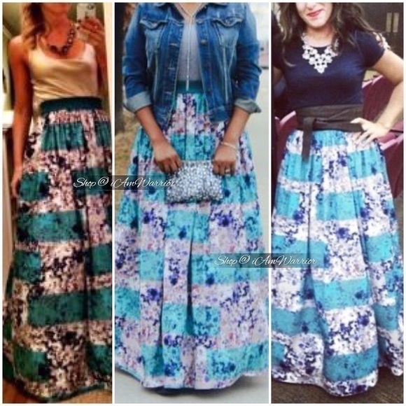 Anthropologie watercolor print tulle underlay maxi ball skirt *shop@iamwarrior - Picture 7 of 15